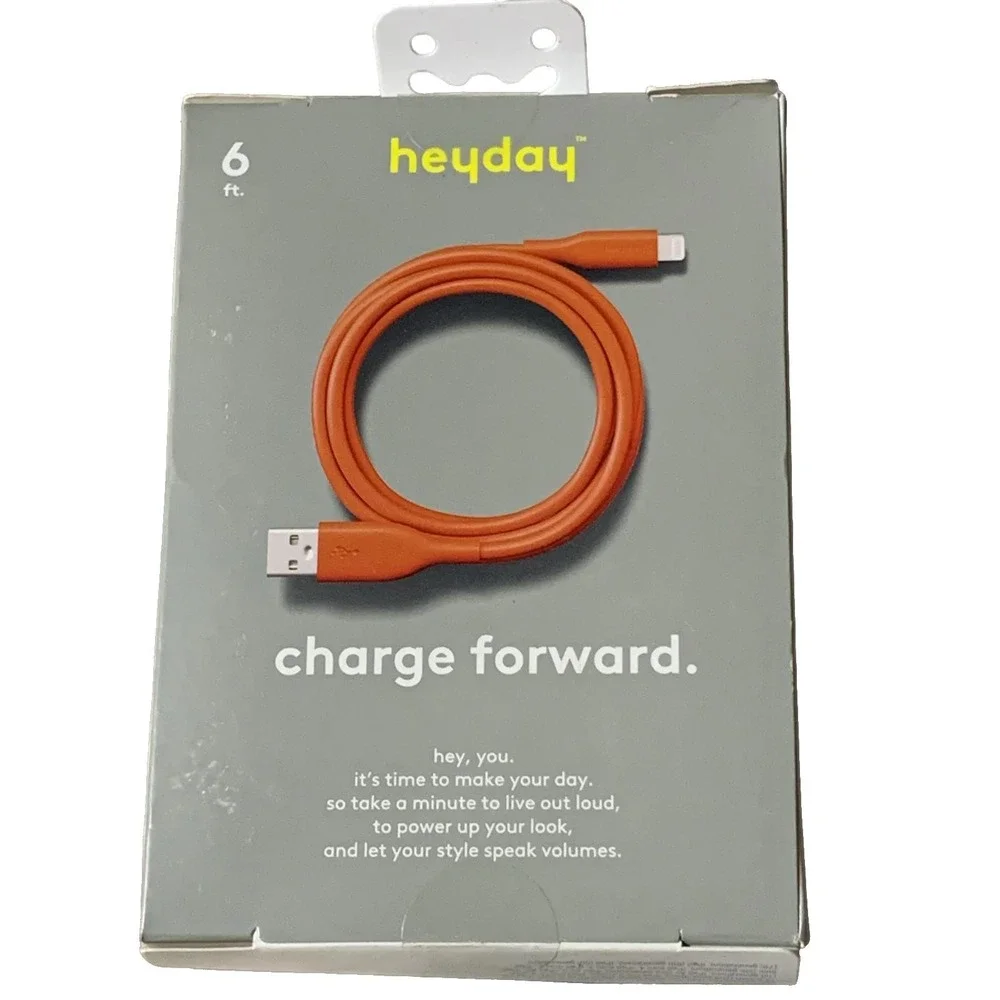 heyday 6 ft. Soft-Touch Lightning to USB-A Charging Cable for iPhone and iPad -